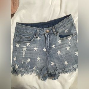 Starry jean shorts